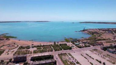 Küçük Balkhash kasabasının insansız hava aracı görüntüsü.
