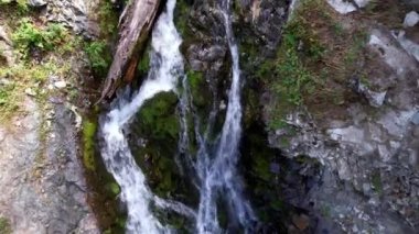 Kayalık bir vadide bir dağ şelalesi..