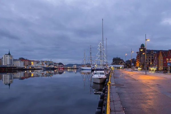 Bergen Noruega Dezembro 2015 Vista Bryggen Série Edifícios Comerciais Herança — Fotografia de Stock