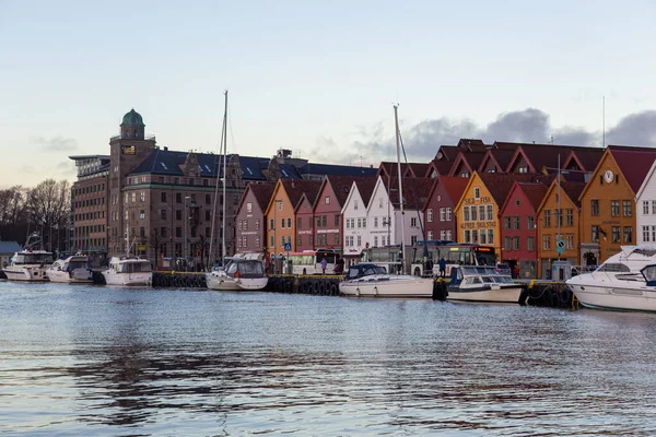 Bergen Norway December 2015 View Bryggen Series Hanseatic Heritage Commercial — Stock Photo, Image