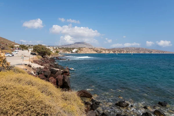 Isola Santorini Grecia Settembre 2020 Paesaggio Estivo Litorale Vicino Alla — Foto Stock