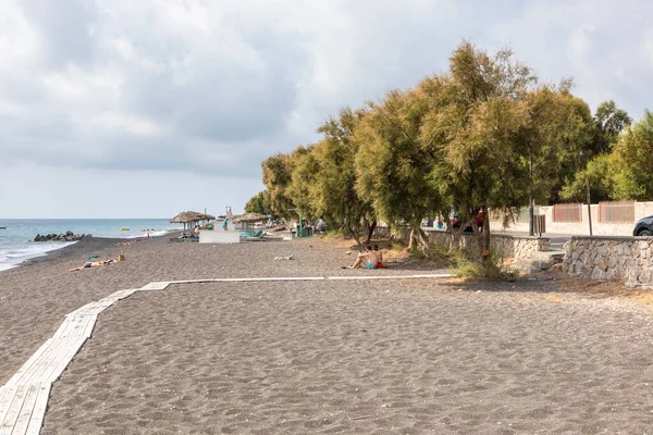 Plage Perissa Santorin Grèce Septembre 2020 Vue Sur Plage Perissa — Photo