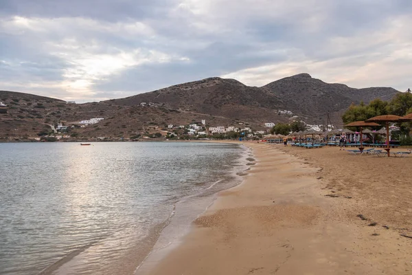 Chora Île Ios Grèce Septembre 2020 Vue Plage Sable Sur — Photo