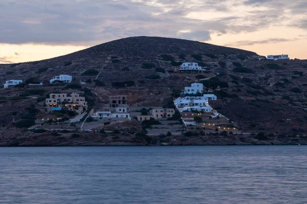 Paralia Gialos Île Ios Grèce Septembre 2020 Vue Des Bâtiments — Photo