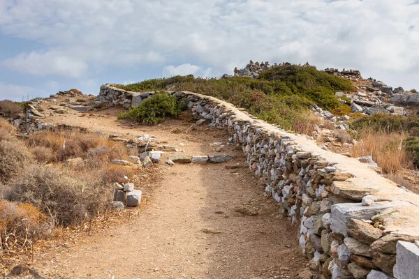 Vista Camino Tumba Homero Montaña Alrededor Isla Ios Grecia — Foto de Stock