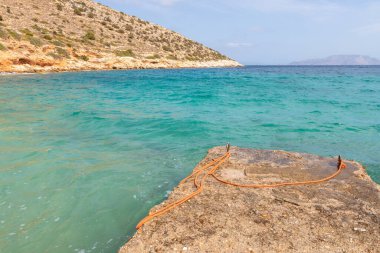 Agia Theodoti Sahili manzarası, Ios 'un en sessiz sahili. Yunanistan.