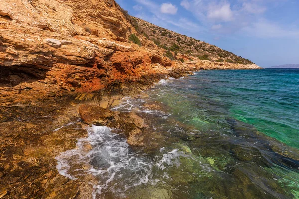 Blick Auf Den Strand Von Agia Theodoti Einer Der Ruhigsten — Stockfoto