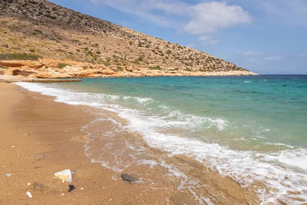 Vista Praia Agia Theodoti Uma Das Mais Tranquilas Ios Grécia — Fotografia de Stock