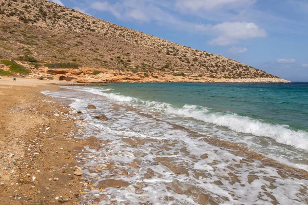 Vista Praia Agia Theodoti Uma Das Mais Tranquilas Ios Grécia — Fotografia de Stock