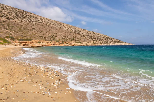 Vista Playa Agia Theodoti Una Las Más Tranquilas Ios Países — Foto de Stock