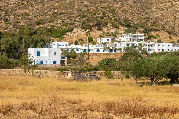 Ios Grecia Settembre 2020 Veduta Delle Ville Bianche Con Appartamenti — Foto Stock