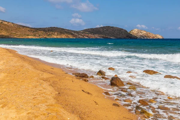 Blick Auf Den Strand Von Psathi Der Ostküste Von Ios — Stockfoto