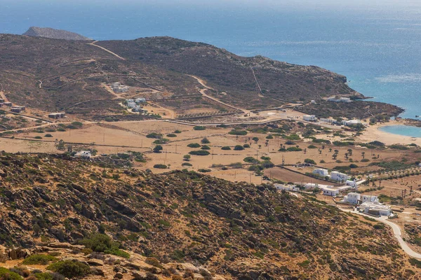 Vista Sulla Famosa Spiaggia Manganari Con Acque Turchesi Sull Isola — Foto Stock