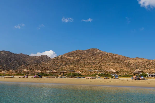 Isola Ios Grecia Settembre 2020 Vista Sulla Famosa Spiaggia Manganari — Foto Stock