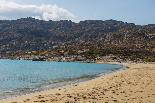 Isola Ios Grecia Settembre 2020 Vista Sulla Famosa Spiaggia Manganari — Foto Stock