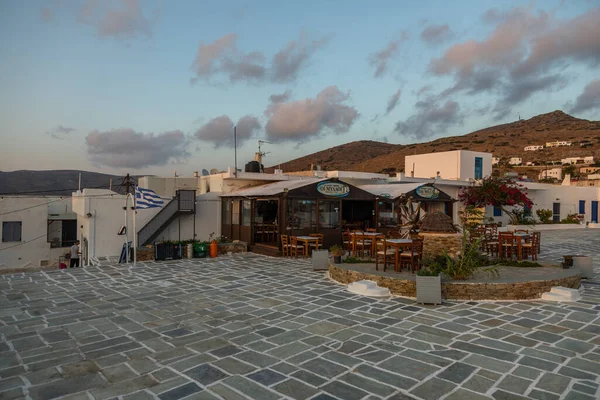 Chora Ios Island Greece September 2020 Main Square Old Town — Stock Photo, Image