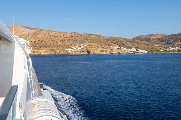 Chora Île Ios Grèce Septembre 2020 Côté Catamaran Passagers Caldera — Photo