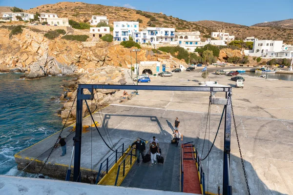 Sikinos Island Grèce Septembre 2020 Passagers Masqués Bord Ferry Heure — Photo