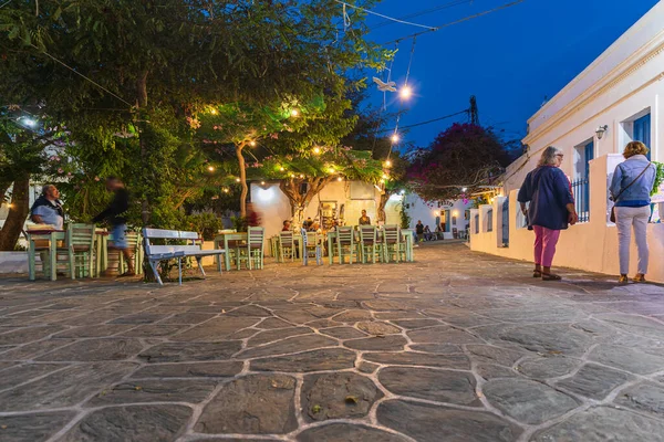 Insel Folegandros Chora Griechenland September 2020 Blick Auf Den Hauptplatz — Stockfoto