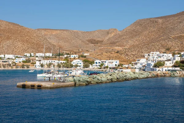Insel Folegandros Griechenland September 2020 Blick Auf Die Kleine Hafenstadt — Stockfoto