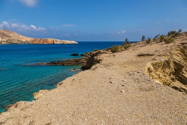 Vista Della Costa Dell Isola Folegandros Mar Egeo Arcipelago Delle — Foto Stock