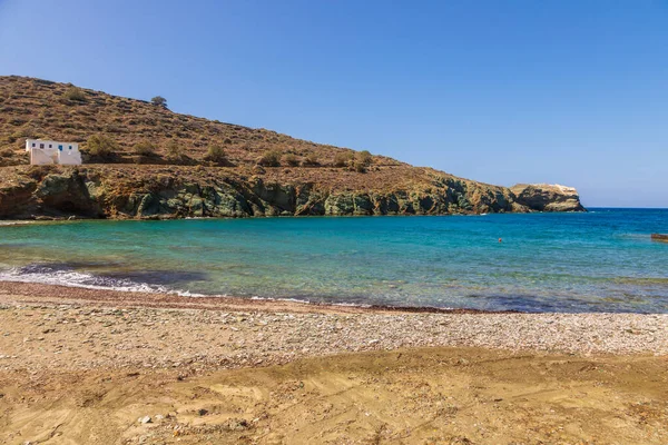 Vista Costa Agios Georgios Praia Ilha Folegandros Mar Egeu Arquipélago — Fotografia de Stock