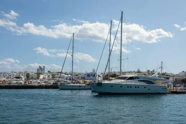 Naoussa Île Paros Grèce Septembre 2020 Bateaux Voiliers Amarrés Quai — Photo