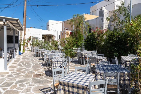 Naoussa Paros Island Greece September 2020 View Narrow Street Fishing — Stock Photo, Image