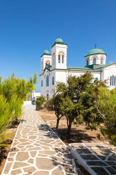 Naoussa Île Paros Grèce Septembre 2020 Vue Panoramique Cathédrale Naoussa — Photo