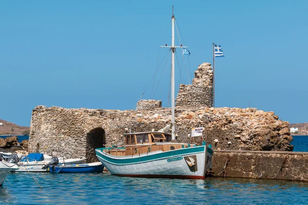 Naoussa Île Paros Grèce Septembre 2020 Vue Sur Kastro Vénitien — Photo