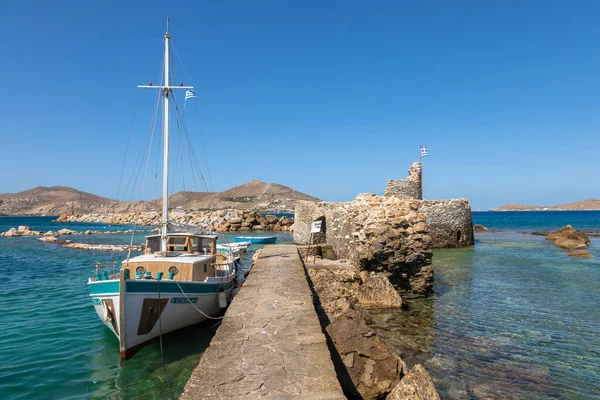 Naoussa Île Paros Grèce Septembre 2020 Vue Sur Kastro Vénitien — Photo