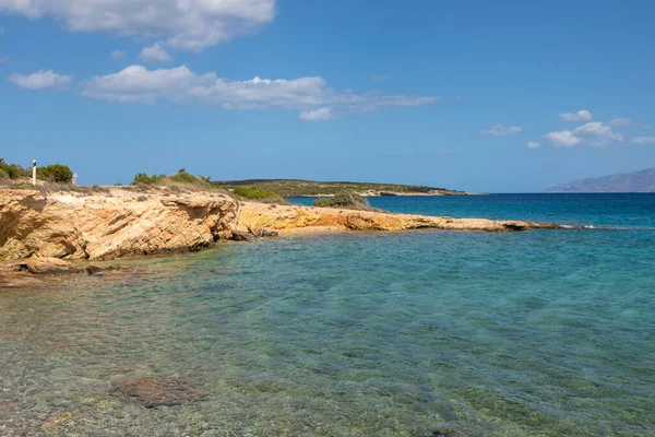 Берег Острова Парос Вид Егейське Море Cyclades Archipelago Greece — стокове фото