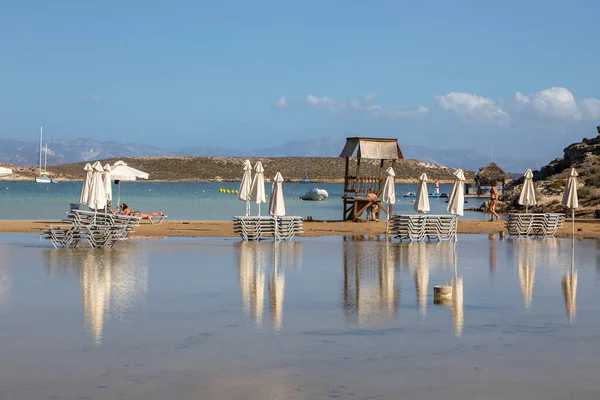 Monasteri Beach Paralia Isola Paros Grecia Settembre 2020 Una Delle — Foto Stock