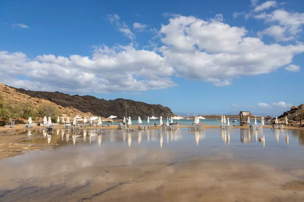 Monasteri Beach Paralia Isola Paros Grecia Settembre 2020 Una Delle — Foto Stock