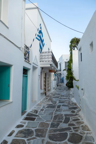 Lefkes Isola Paros Grecia Settembre 2020 Strada Stretta Del Centro — Foto Stock