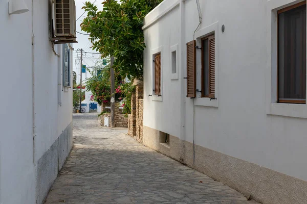 Puerto Antiparos Isla Antiparos Grecia Septiembre 2020 Calle Estrecha Del —  Fotos de Stock