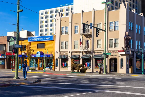 Anchorage Alaska Usa Вересня 2016 Gift Shop Дані Ведмедів Вулиці — стокове фото