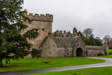 Aberdeenshire, İskoçya 'daki Drum Castle' da. Drum Castle aslında 14. yüzyılda inşa edildi. İngiltere.