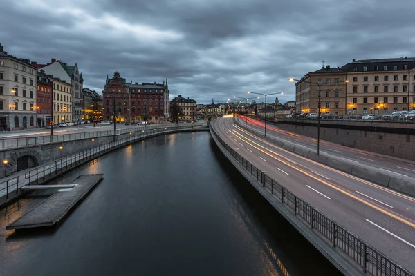 Stockholm April 2016 Nattutsikt Över Gamla Stan Stockholm Huvudstad — Stockfoto