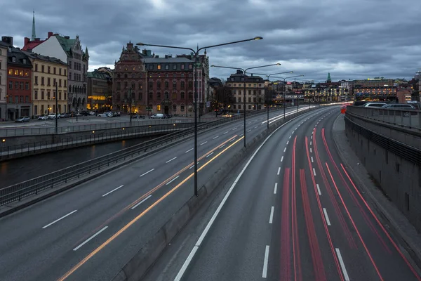 Estocolmo Suécia Abril 2016 Vista Noturna Cidade Velha Estocolmo Capital — Fotografia de Stock