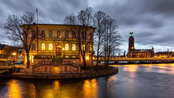 Stockholm April 2016 Nattutsikt Över Gamla Stan Stockholm Huvudstad — Stockfoto