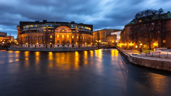 Stockholm Schweden April 2016 Nachtansicht Der Altstadt Von Stockholm Hauptstadt — Stockfoto