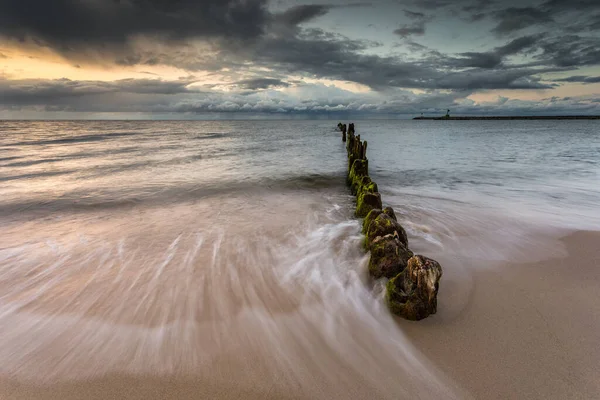 Uma Vista Costa Baía Gdansk Gorki Zachodnie Mar Báltico Norte — Fotografia de Stock