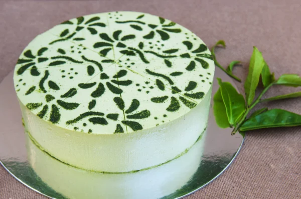 Pastel de té verde matcha japonesa —  Fotos de Stock