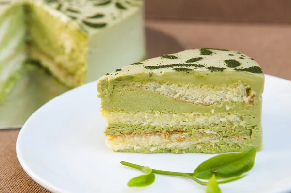 Pastel de té verde matcha japonesa —  Fotos de Stock