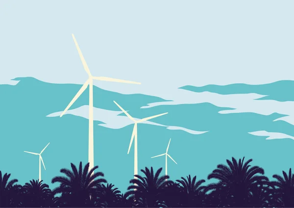 Rüzgar Türbini gökyüzü arka planı