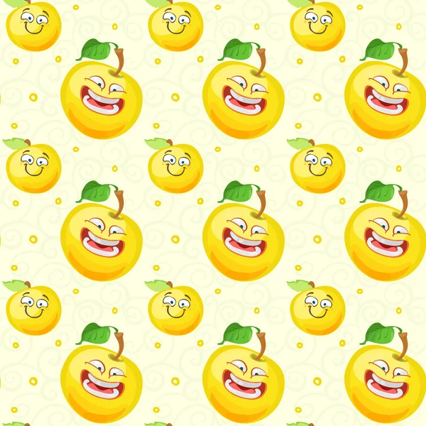 Naadloze patroon met gele apple — Stockvector