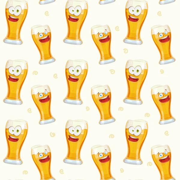 无缝模式黄金啤酒 — 图库矢量图片