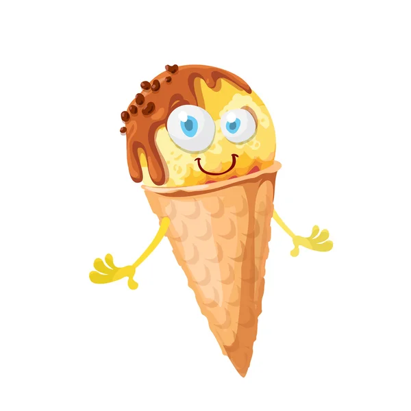 Personagem de sorvete ilustração vetorial —  Vetores de Stock