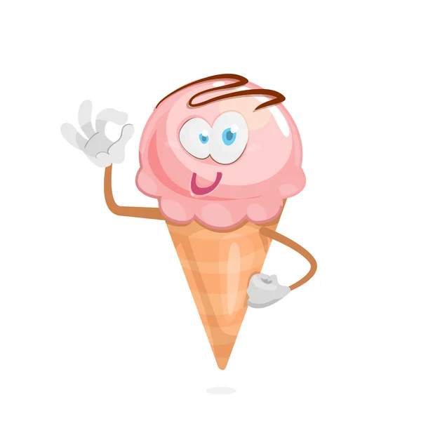 Vector illustration ice cream character — Stock Vector